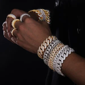 Bracelet en argent VVS1 D pour hommes, bijoux fins, couleur Moissanite, luxe S925