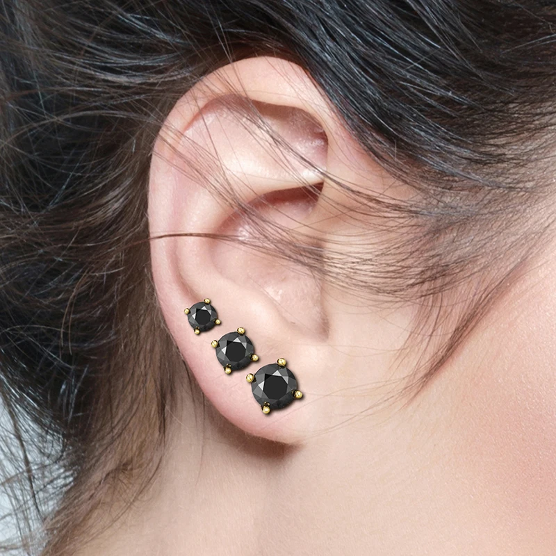 Boucles d'oreilles rondes classiques en Moissanite, argent 925 pour femmes, bijoux de qualité supérieure, cadeau à la mode, 100%